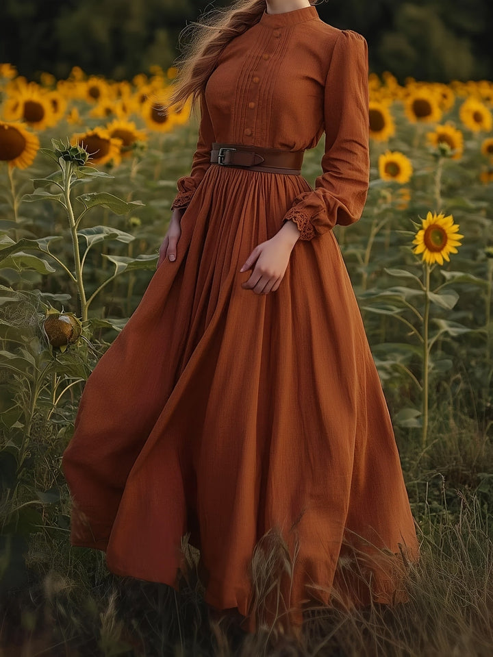 Emmeline | Vintage Plisserad Maxiklänning