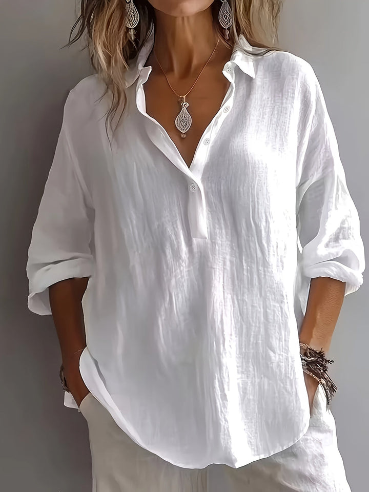 Freya | Avslappnad Blus med Krage