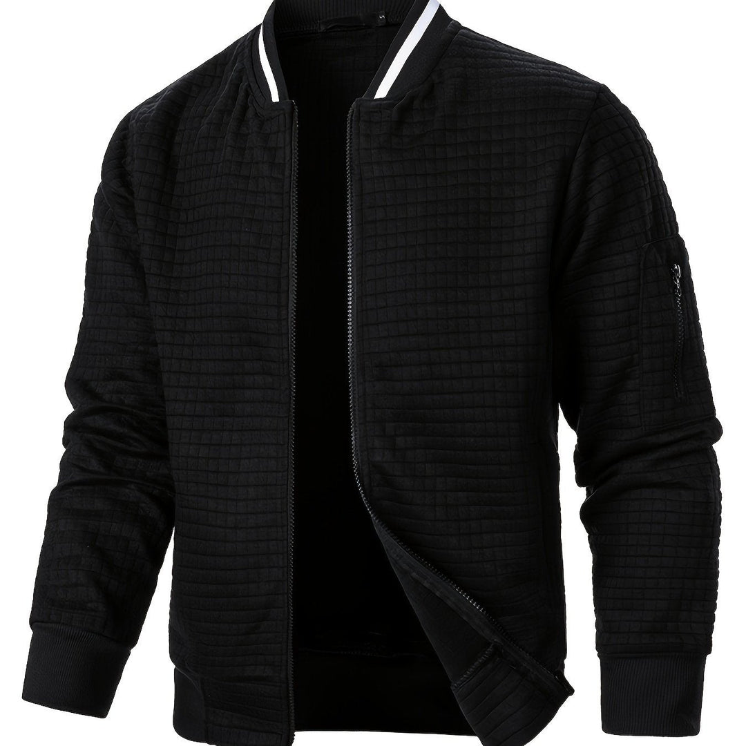 Raymond | Texturerad Zip-Up Bomberjacka