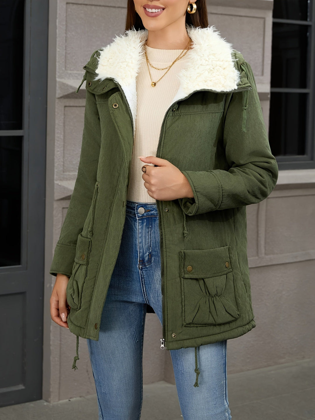 Carolyn | Mysig Huva Vinter Parka