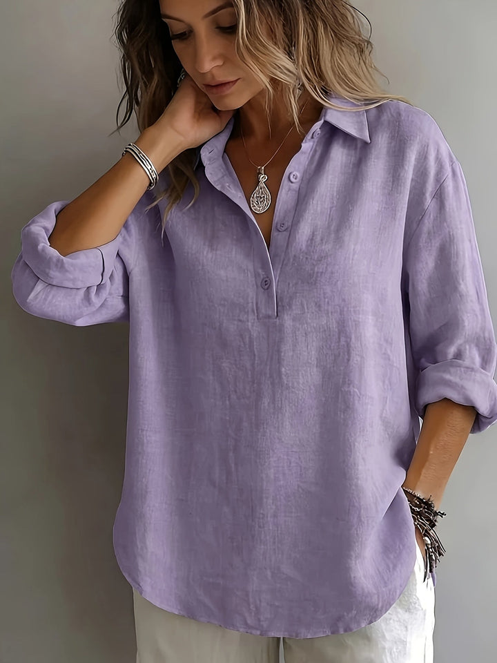 Freya | Avslappnad Blus med Krage