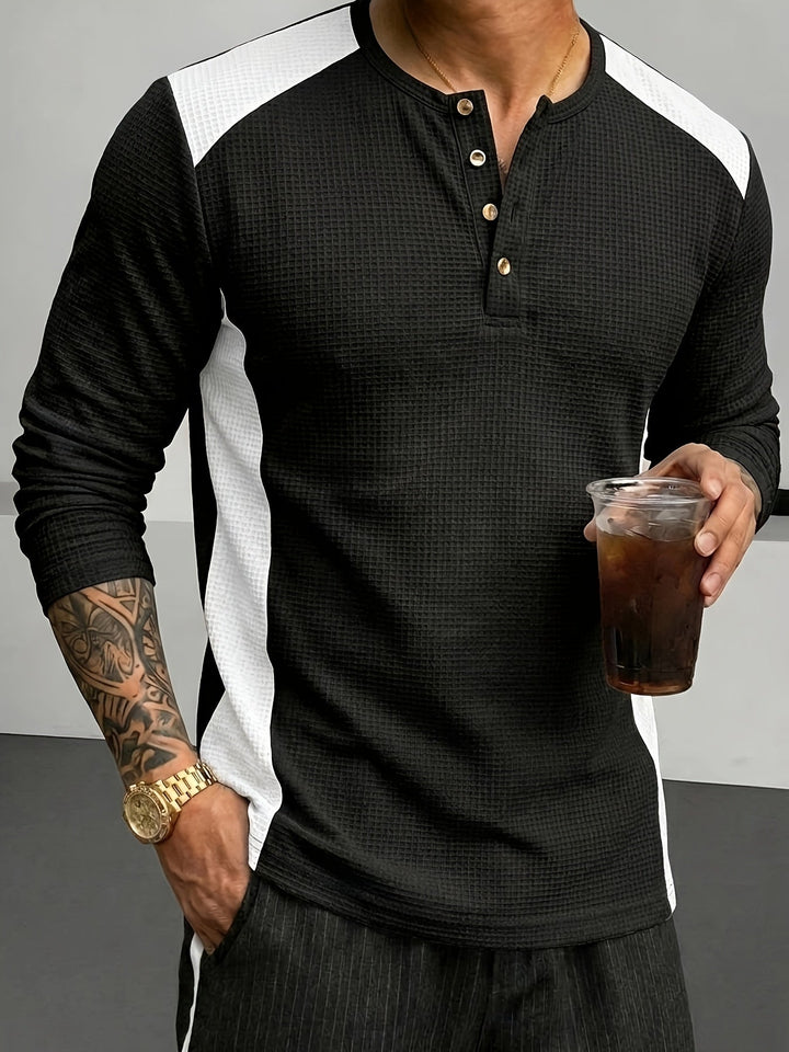 Curtis | Texturerad långärmad Henley