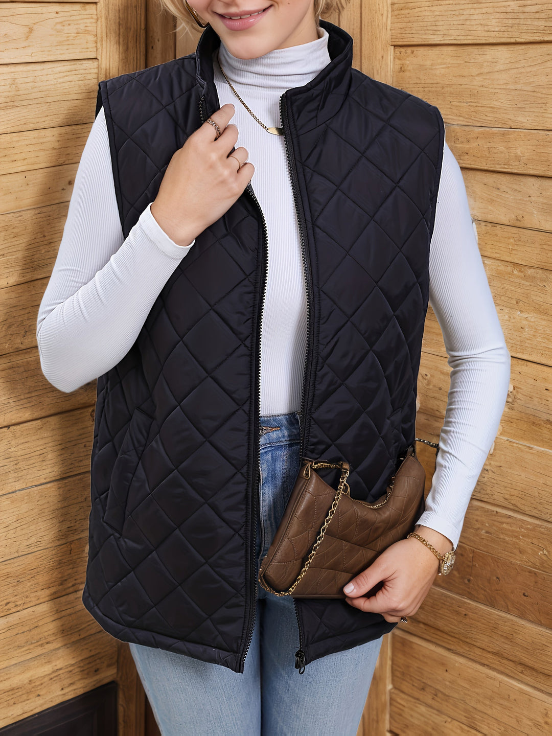 Eileen | Diamantquiltad Långväst
