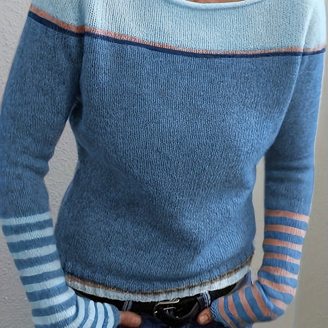 Francesca | Färgblöck Boat Neck Sweater
