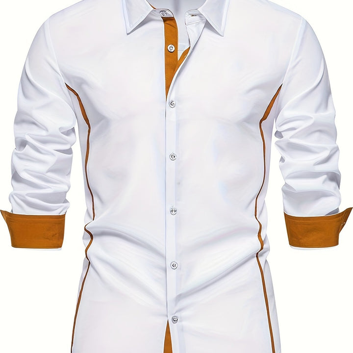 Anthony | Kontrast Trim Button-Up Skjorta