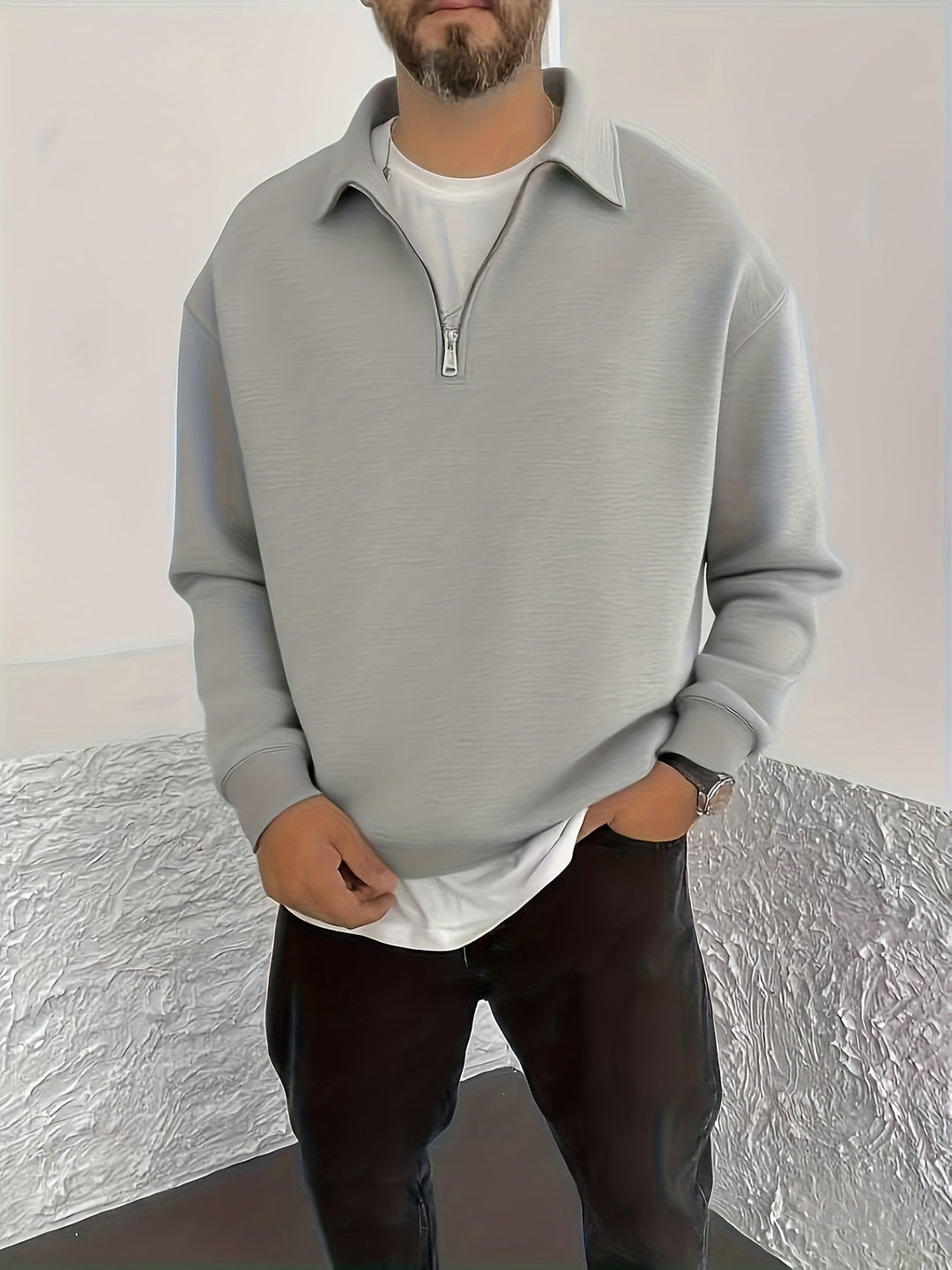 Nathaniel | Mysig Halv-Zip Sweatshirt