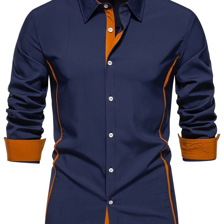 Anthony | Kontrast Trim Button-Up Skjorta