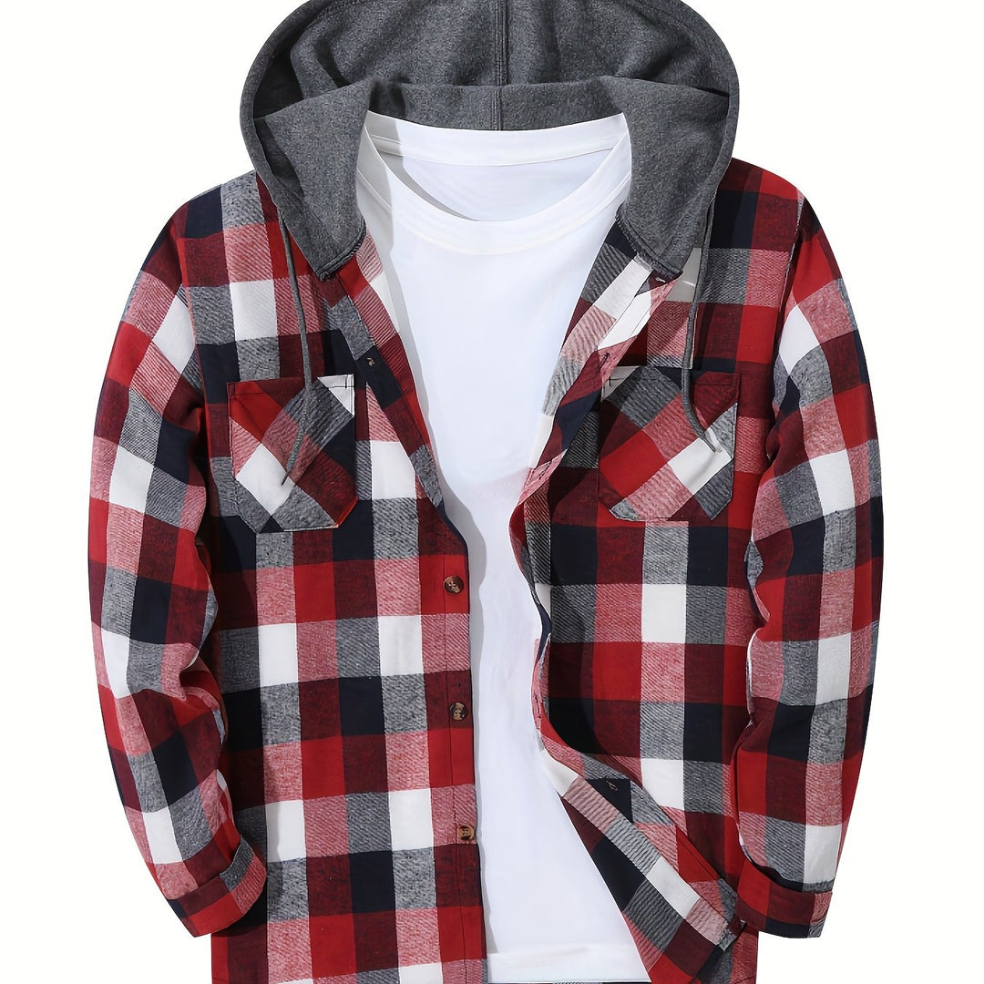 Braxton | Rutig Hoodie Skjorta