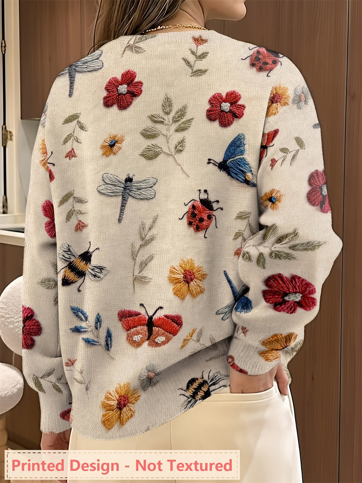 Elsie | Botanisk Tryckt Crewneck Tröja