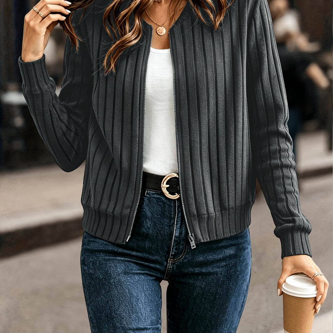 Blair | Ribbad Zip-Front Jacka