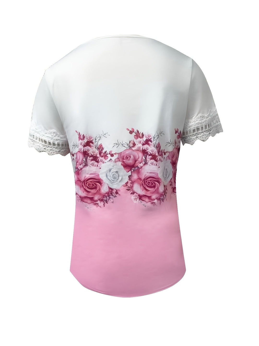 Constance | Blus med spetsdetaljer och blommönster
