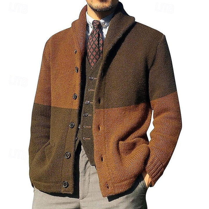 Frederick | Färgblock Skjortkrage Cardigan
