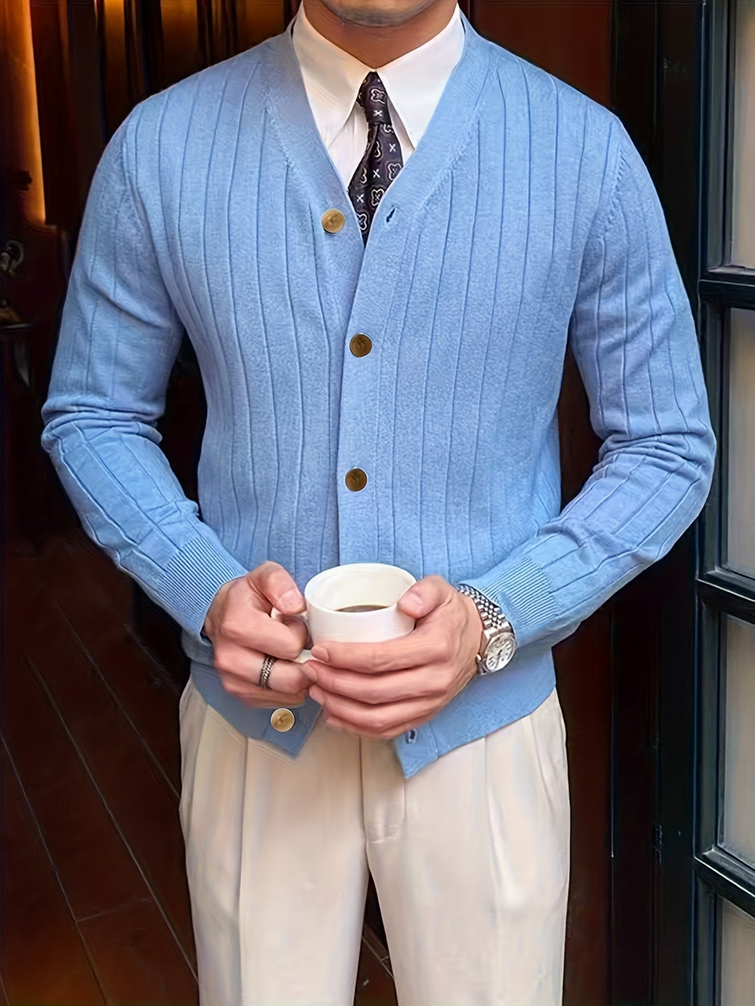 Arthur | Ribbade Knapp-up Cardigan