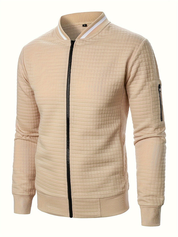Raymond | Texturerad Zip-Up Bomberjacka