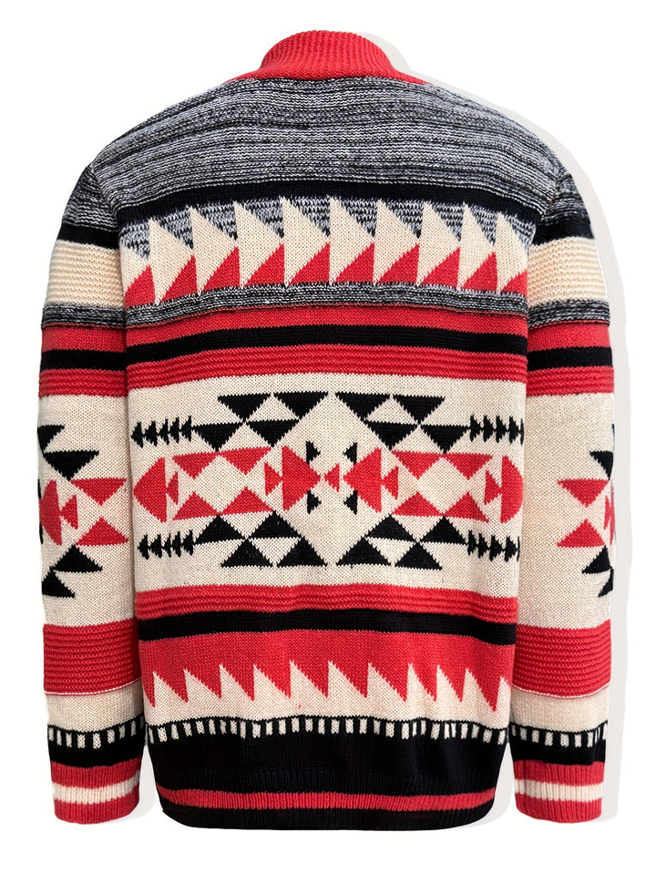 Callum | Mönstrad Zip-Up Cardigan