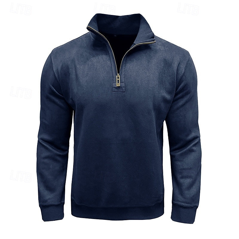 Caleb | Kvartdraget Ståkrage Sweatshirt