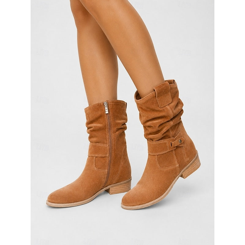 Tessa | Slouchy Spänne Ankelstövlar