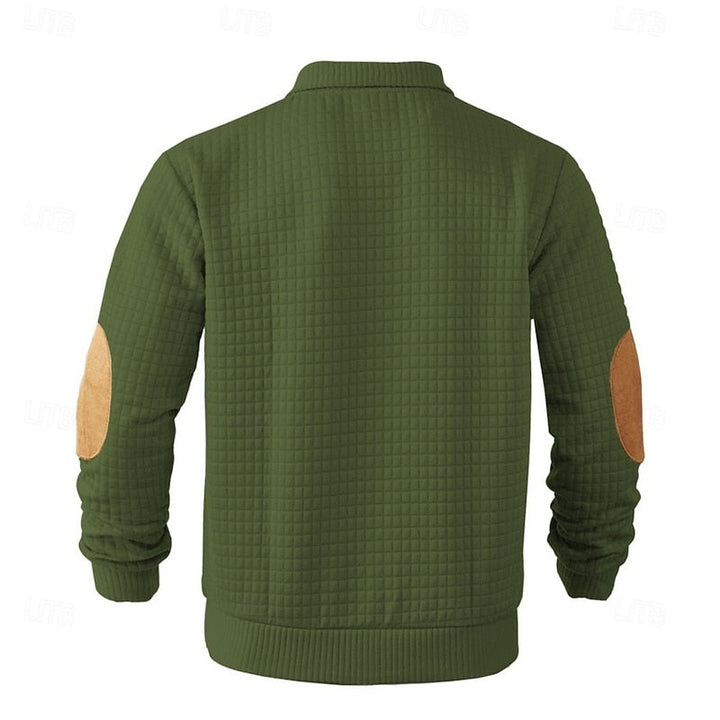 Garrett | Texturerad Pullover med Stående Krage