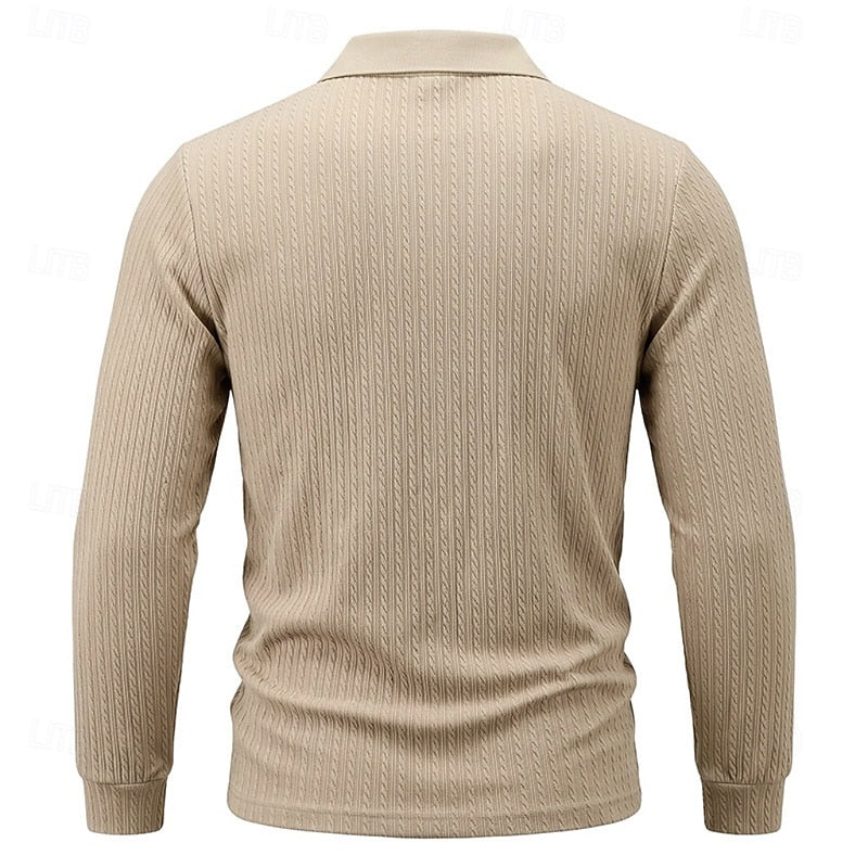 Rhett | Texturerad Quarter-Zip Polo Skjorta