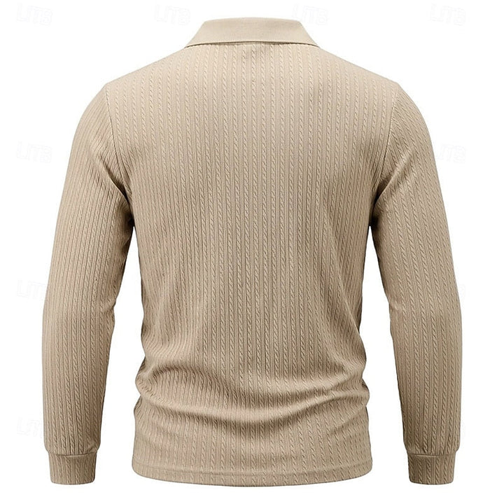 Rhett | Texturerad Quarter-Zip Polo Skjorta