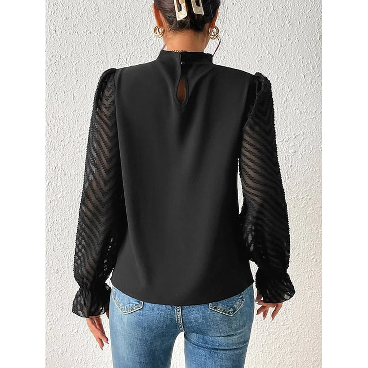 Elspeth | Elegant Blus med Hög Krage