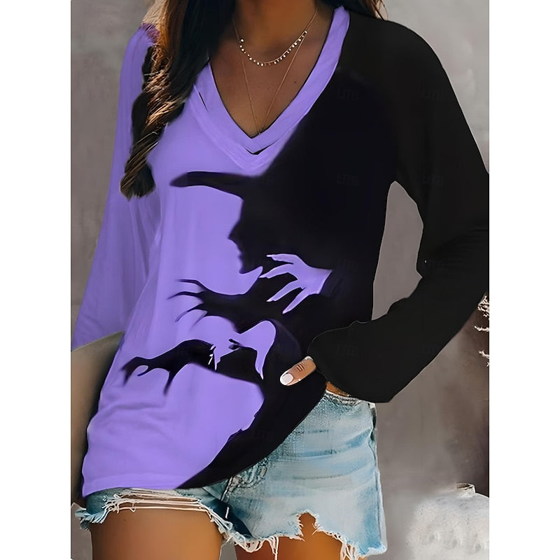 Odessa | Halloween Grafik V-Hals Topp