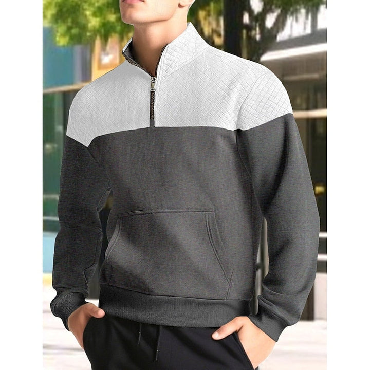Braxton | Texturerad Quarter-Zip Sweatshirt