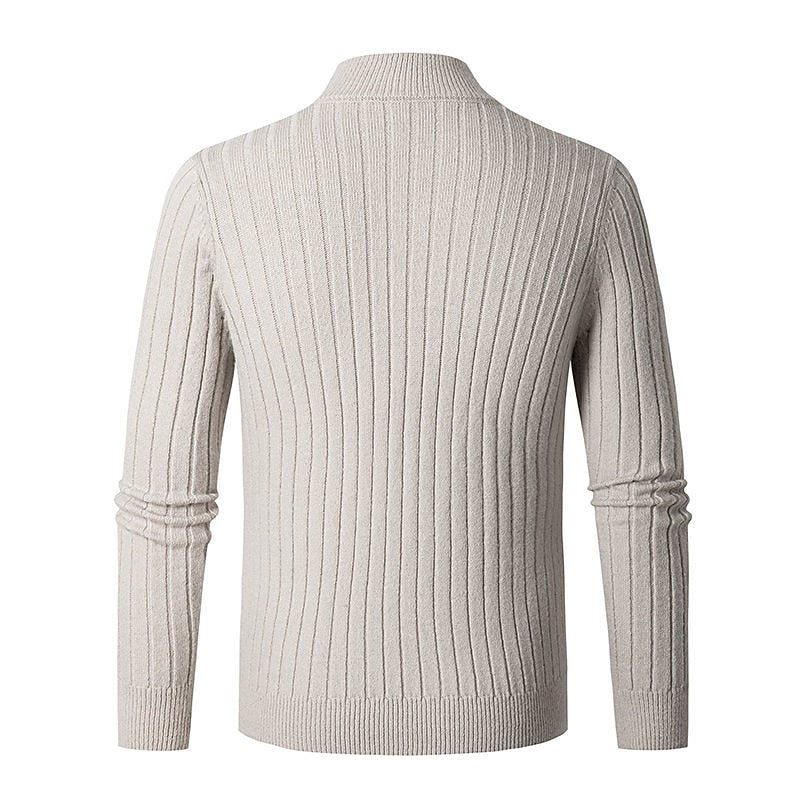 Gavin | Ribbade Kvartzip-Sweater