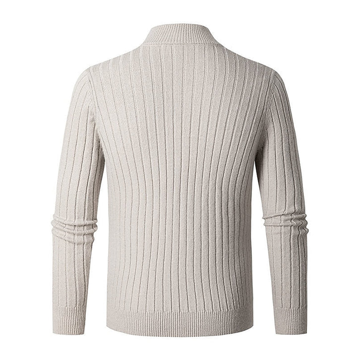 Gavin | Ribbade Kvartzip-Sweater