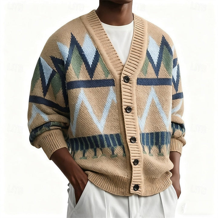 Marcus | Mönstrad Knapp-Up Cardigan