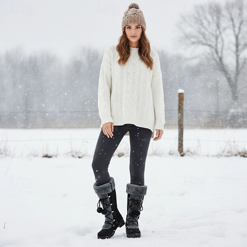 Sabrina | Mysiga Snörade Vinterstövlar