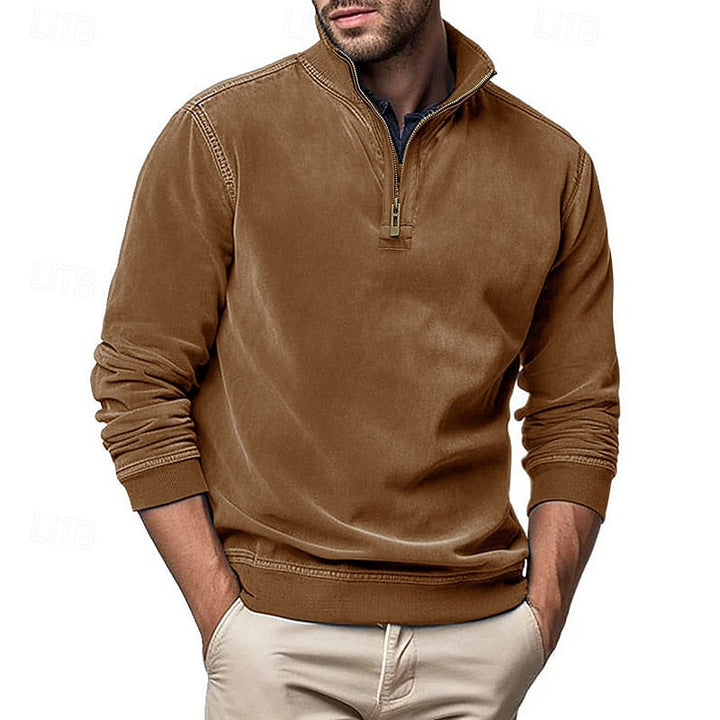 Caleb | Kvartdraget Ståkrage Sweatshirt