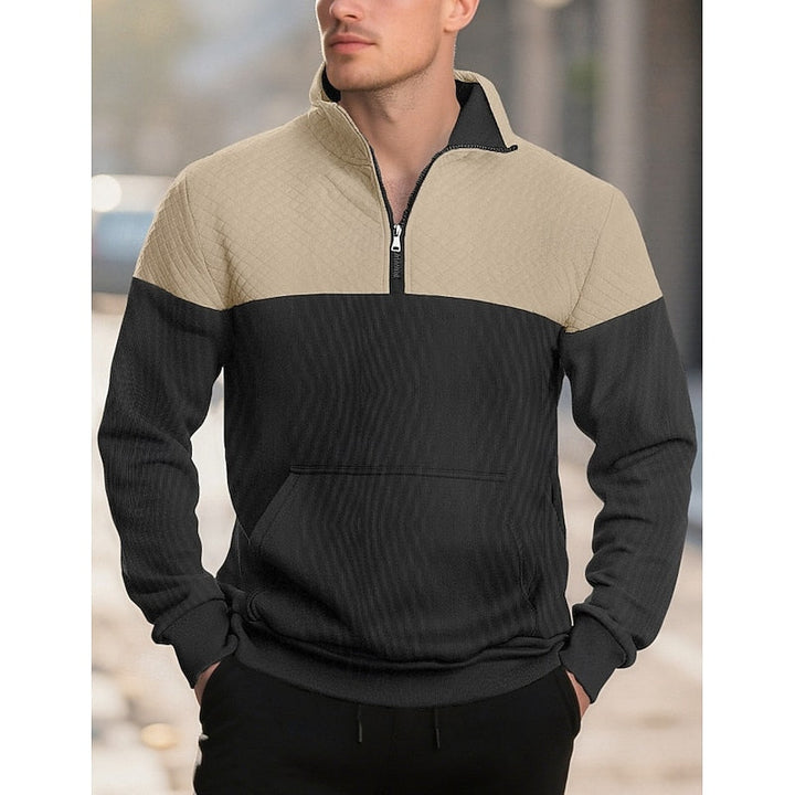Braxton | Texturerad Quarter-Zip Sweatshirt