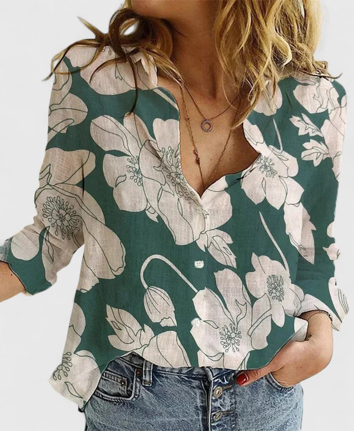 Rosanne | Avslappnad Knapp-up Blus