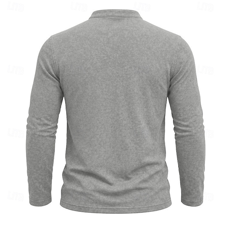 Weston | Klassisk Henley Skjorta med Långa Ärmar