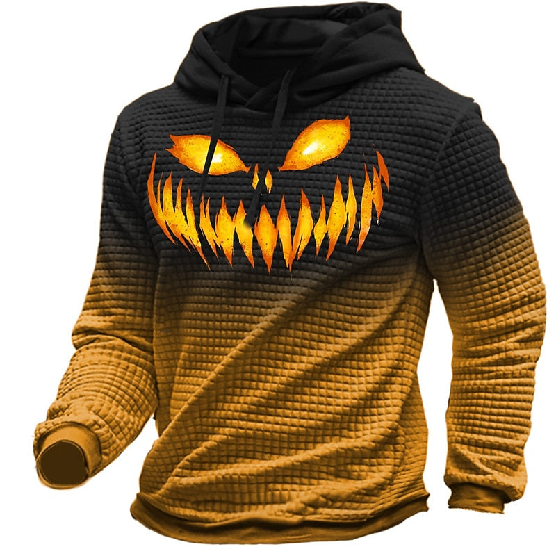 Harlan | Halloween Texturerad Grafisk Hoodie