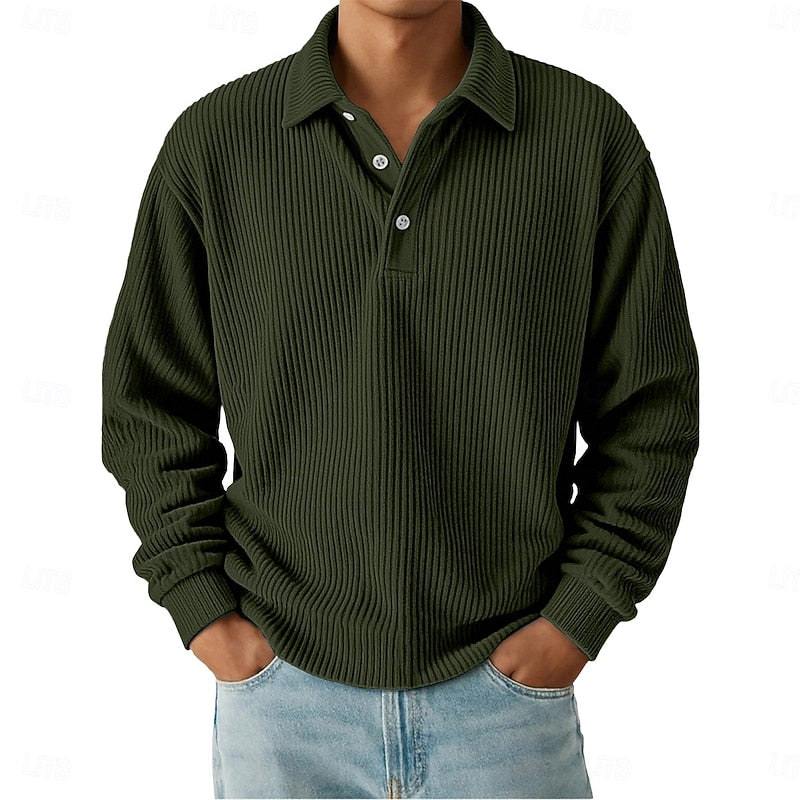 Wallace | Texturerad Polotröja med Lång Ärmar