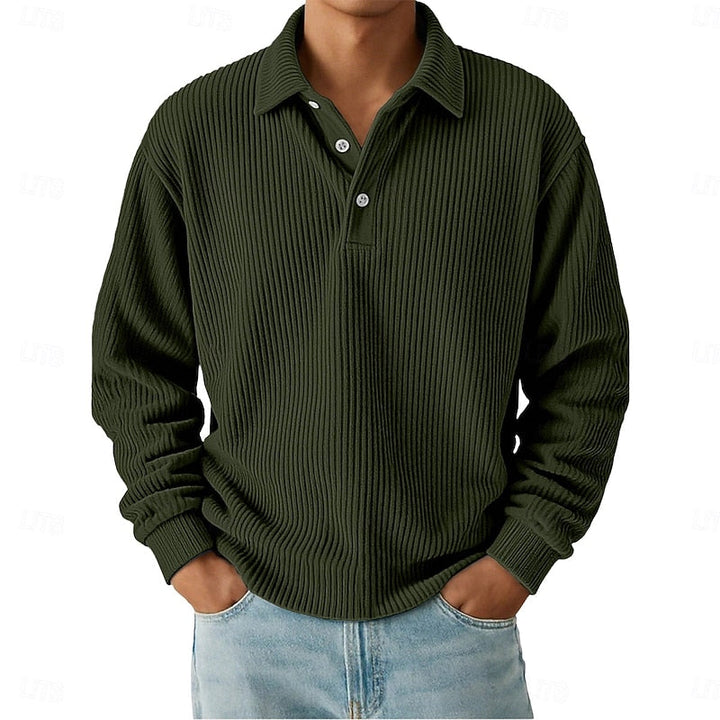 Wallace | Texturerad Polotröja med Lång Ärmar