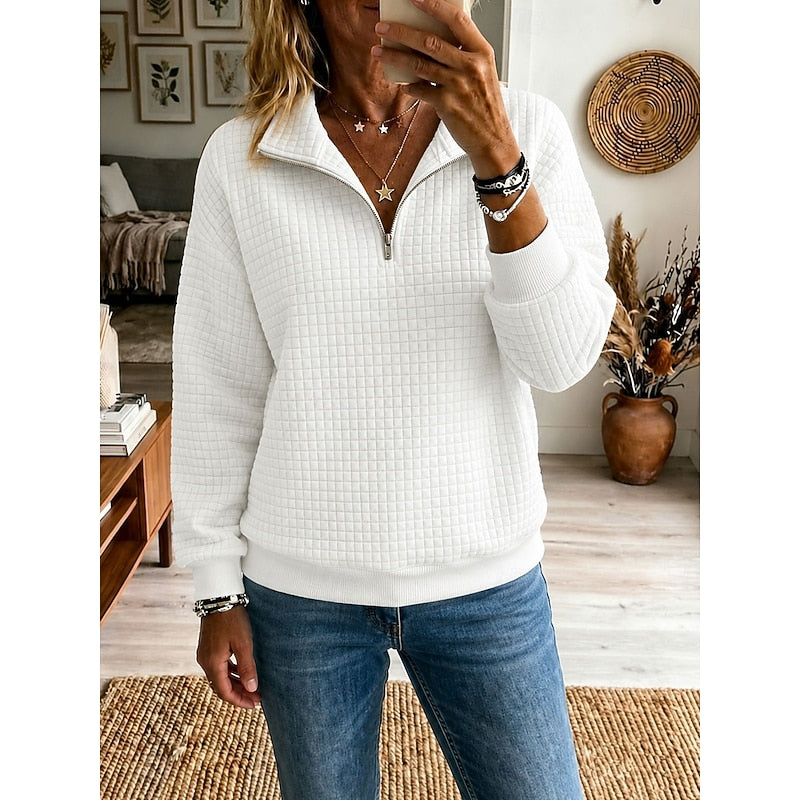 Juliana | Texturerad Halv-Zip Pullover