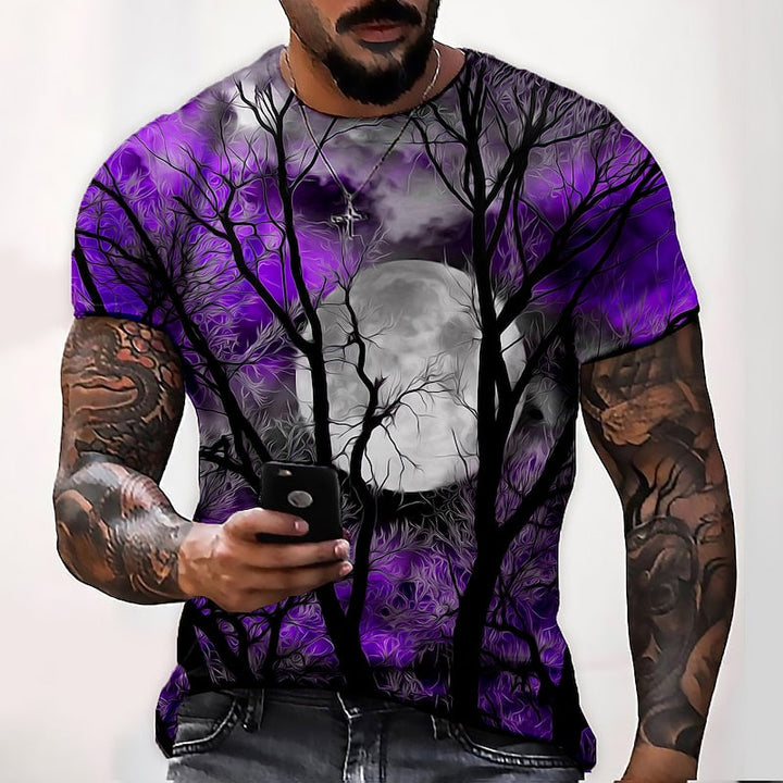 Jonah | Halloween Måne Grafisk Crew Neck T-Shirt