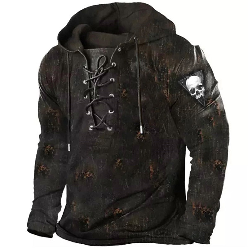 Cole | Halloween Snörning Skalle Hoodie
