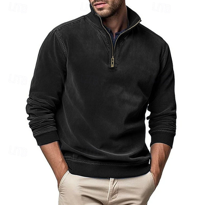 Caleb | Kvartdraget Ståkrage Sweatshirt