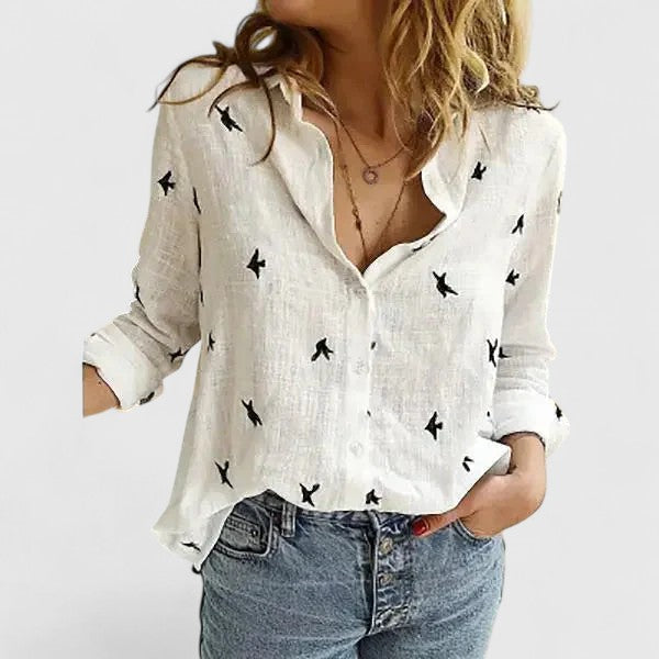 Rosanne | Avslappnad Knapp-up Blus