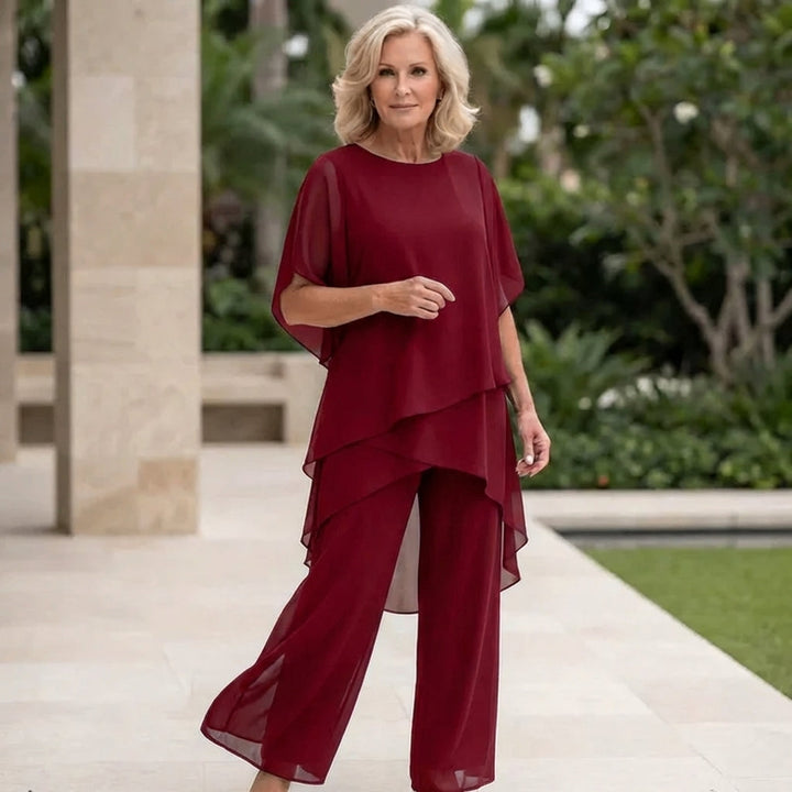 Valeria | Elegant Draped Palazzo Byxor Set
