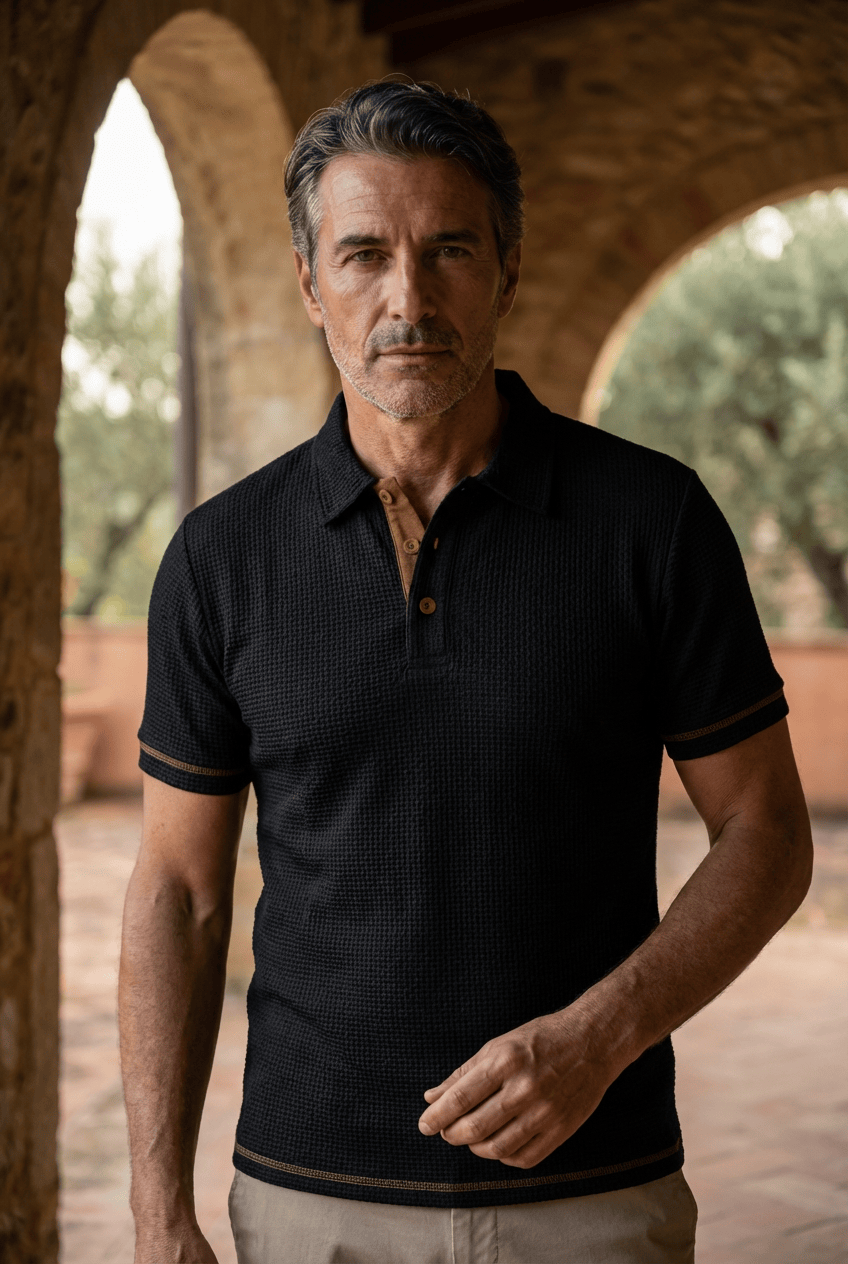 Harrison | Raffinerad Texturerad Polo T-shirt