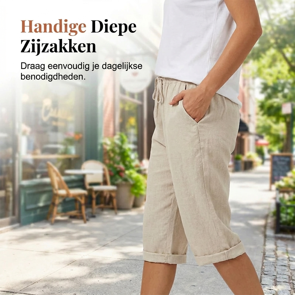 Elise | Avslappnade knälånga shorts
