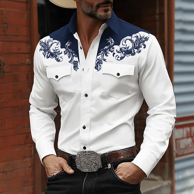 Harlan | Western-stil långärmad skjorta