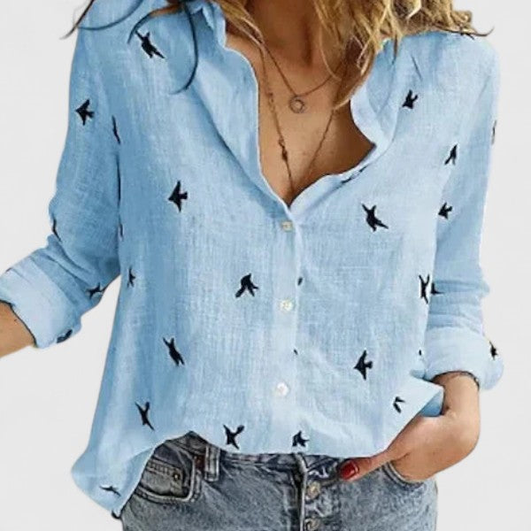 Rosanne | Avslappnad Knapp-up Blus