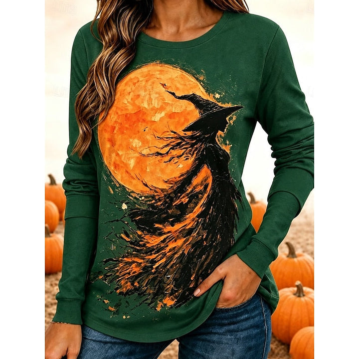 Fern | Halloween Häxa Grafisk Långärmad Topp