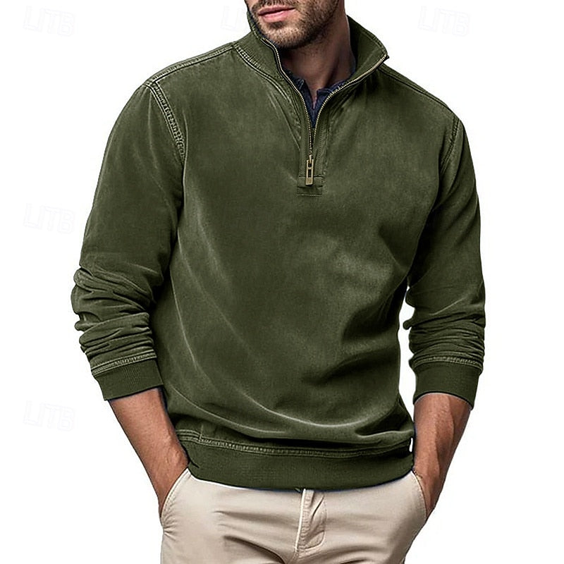 Caleb | Kvartdraget Ståkrage Sweatshirt